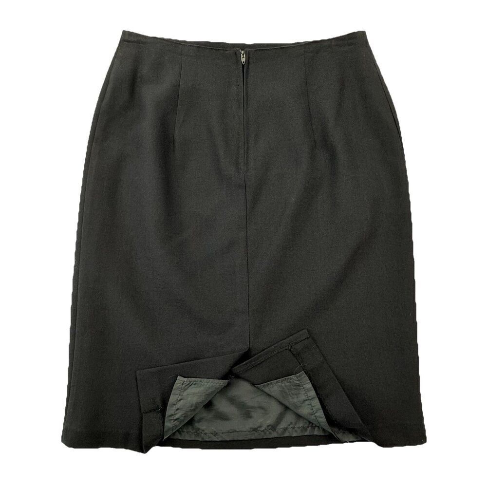 Vintage C.C. Magic Black Pencil Skirt Womens Size 10 Lined Made USA Career - Picture 3 of 9